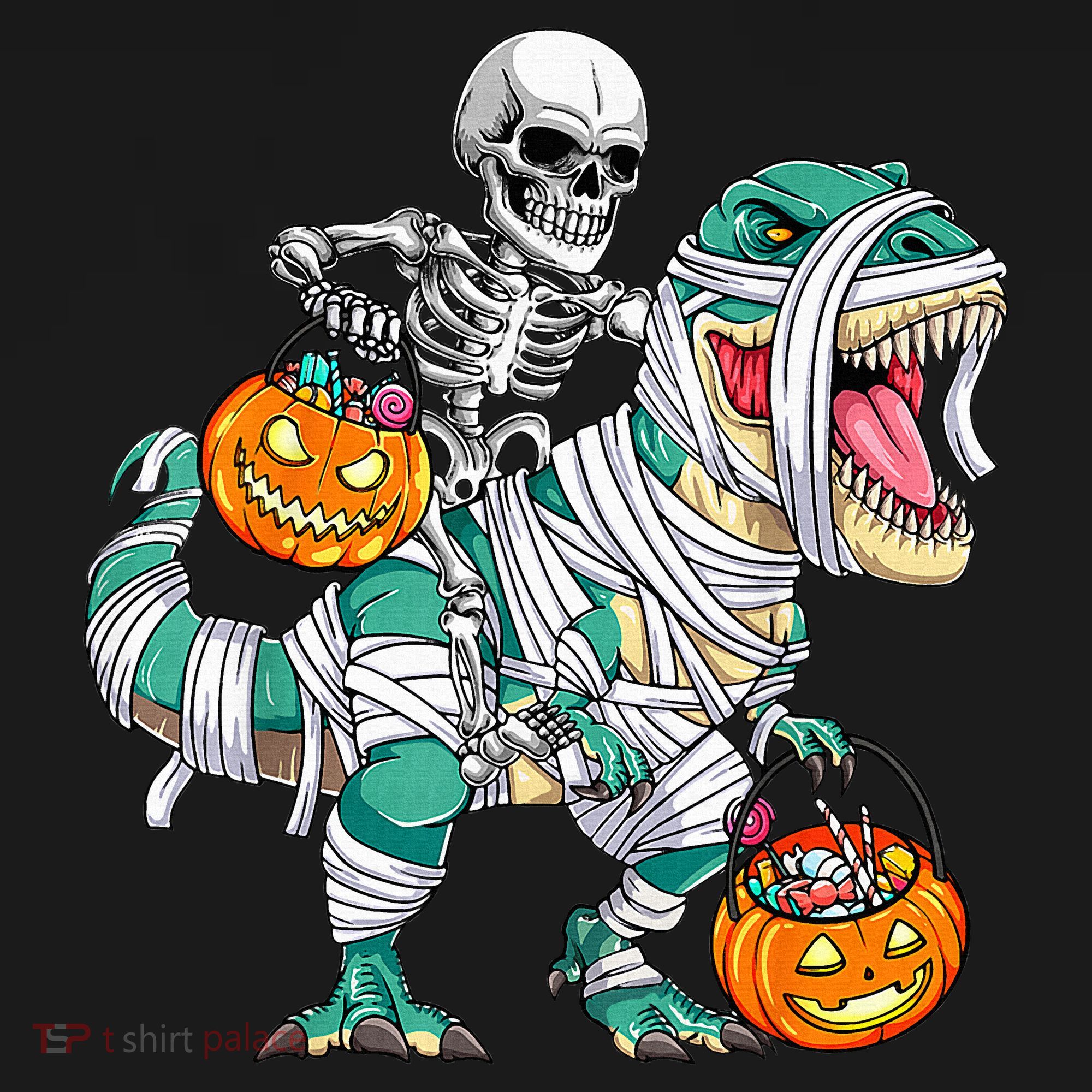 Skeleton Riding Dinosaur T Rex Funny Kids Halloween Visor