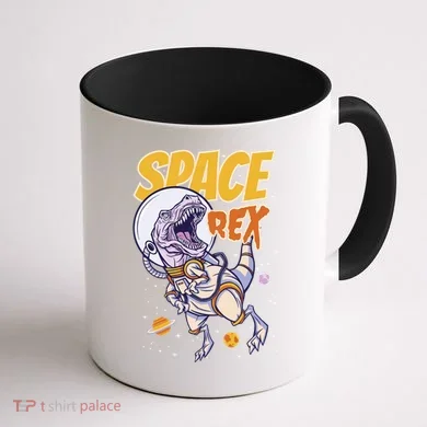 Space Rex Dinosaur Galaxy Coffee Mug back