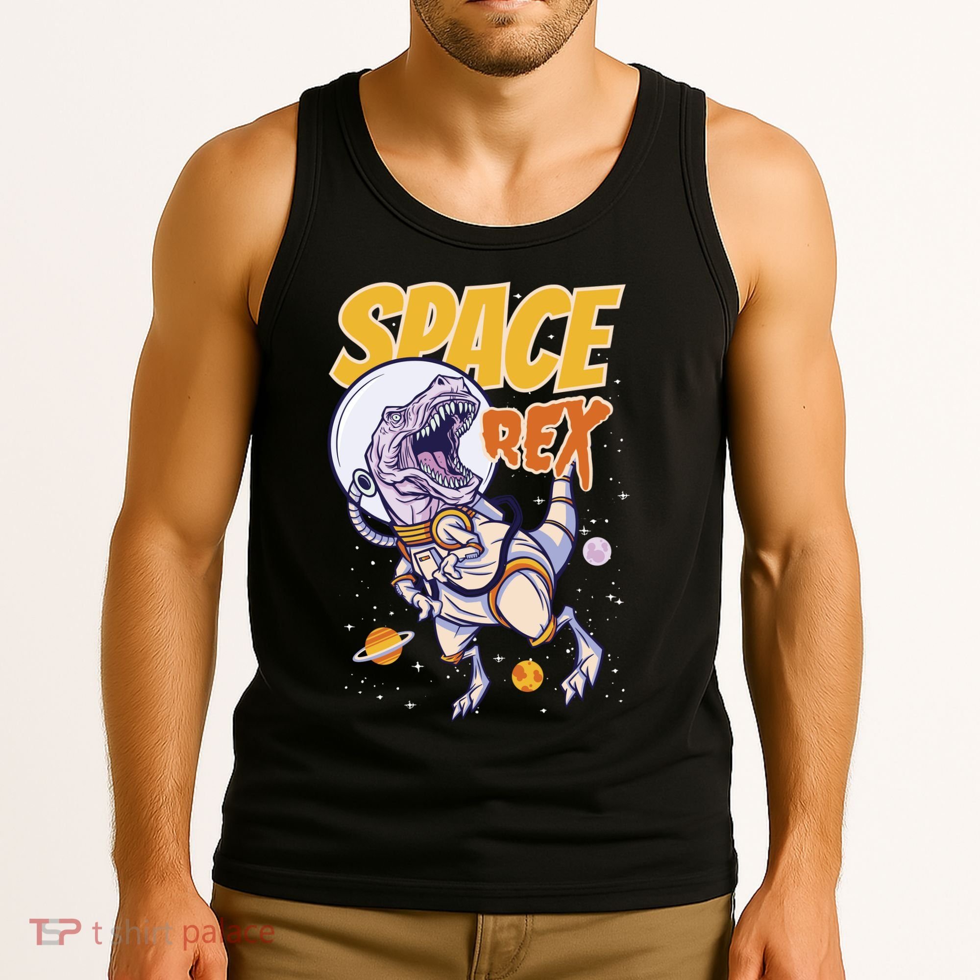 Space Rex Dinosaur Galaxy Tank Top