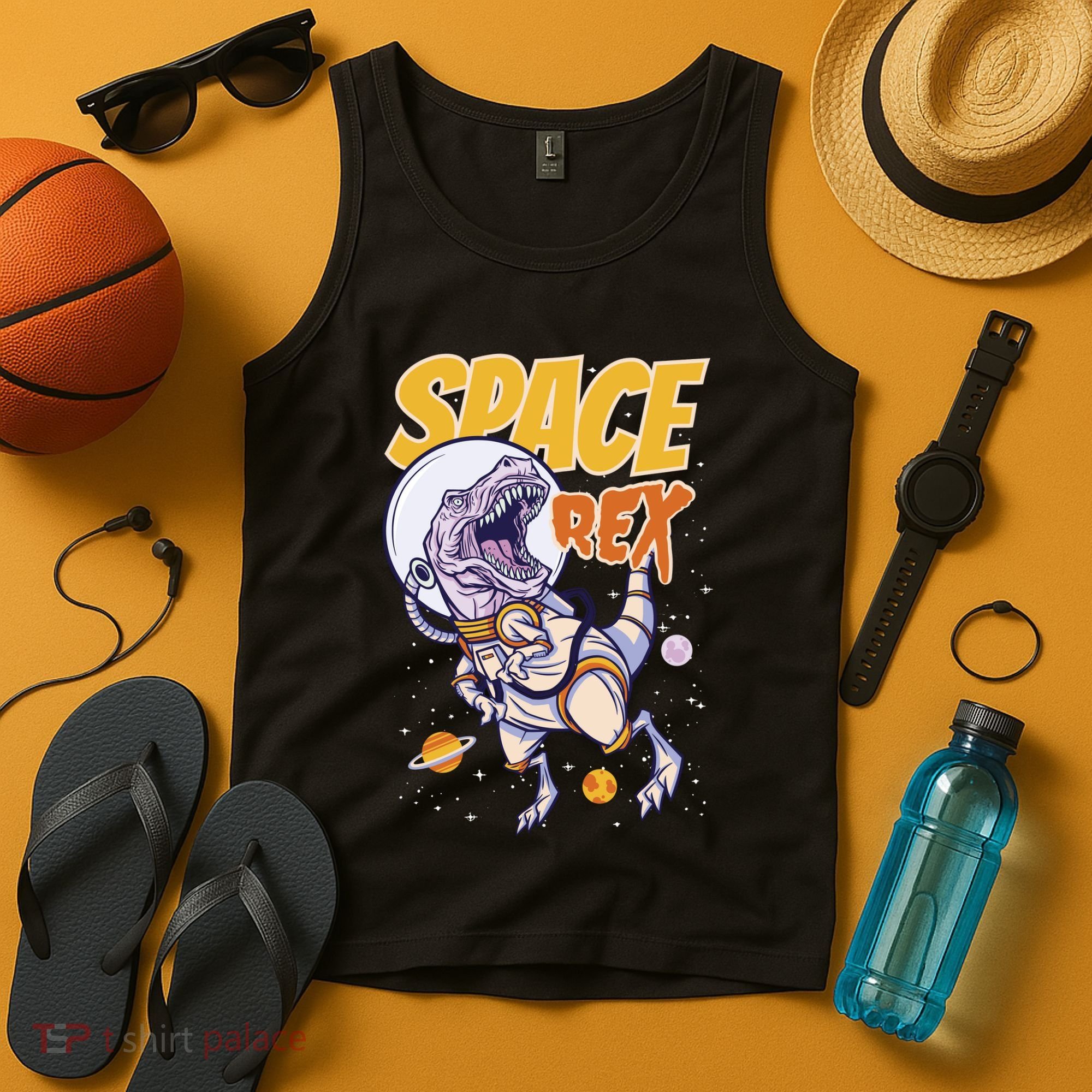 Space Rex Dinosaur Galaxy Tank Top