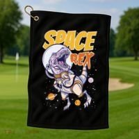 Space Rex Dinosaur Galaxy Golf Towel thumb 1