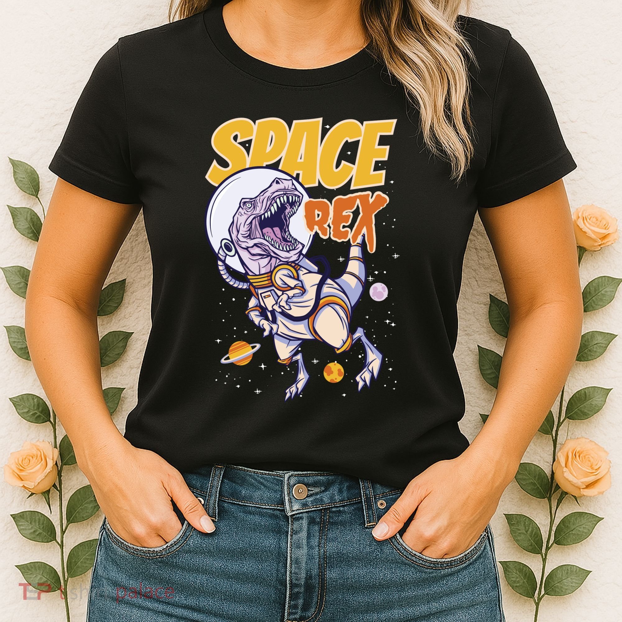 Space Rex Dinosaur Galaxy Women's T-Shirt