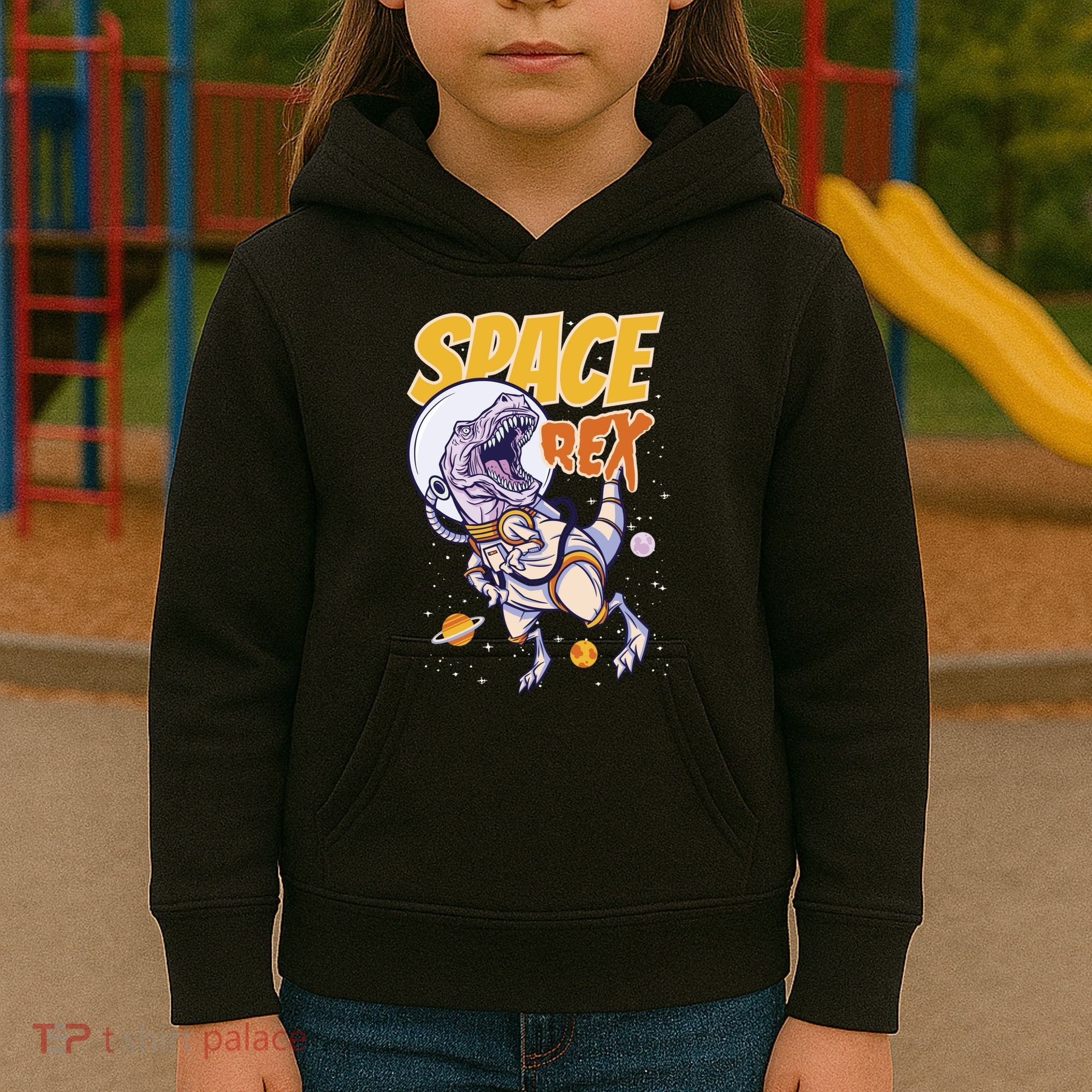 Space Rex Dinosaur Galaxy Kids Hoodie