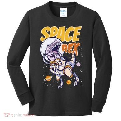 Space Rex Dinosaur Galaxy Kids Long Sleeve Shirt