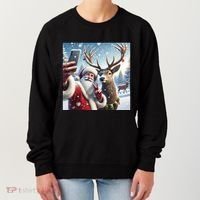 Surprise Rain Deer Selfie Santa Women's Sweatshirt thumb 0