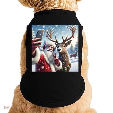 Surprise Rain Deer Selfie Santa Doggie Tank