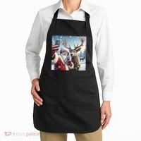 Surprise Rain Deer Selfie Santa Apron thumb 2