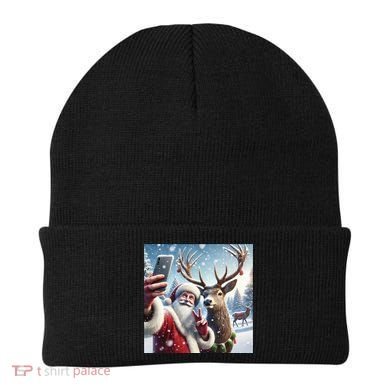 Surprise Rain Deer Selfie Santa Beanie
