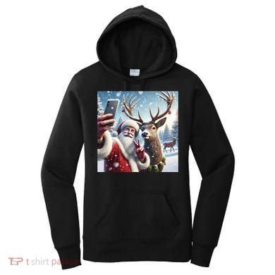 Surprise Rain Deer Selfie Santa Women's Hoodie