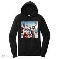 Surprise Rain Deer Selfie Santa Women's Hoodie thumb 0