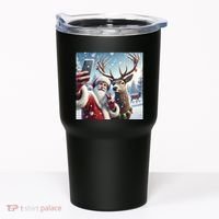 Surprise Rain Deer Selfie Santa Tumbler thumb 0