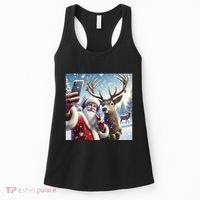 Surprise Rain Deer Selfie Santa Women's Tank Top thumb 0