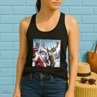 Surprise Rain Deer Selfie Santa Women's Tank Top thumb 2