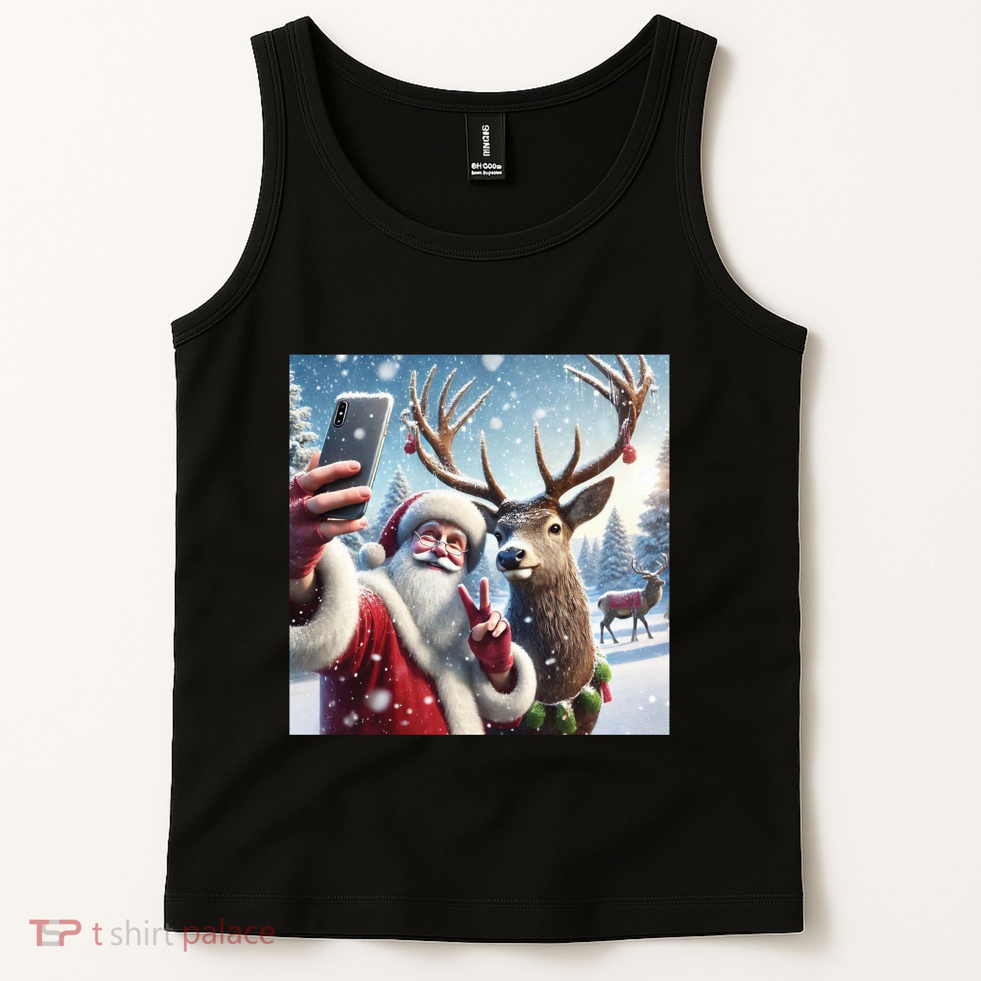 Surprise Rain Deer Selfie Santa Tank Top