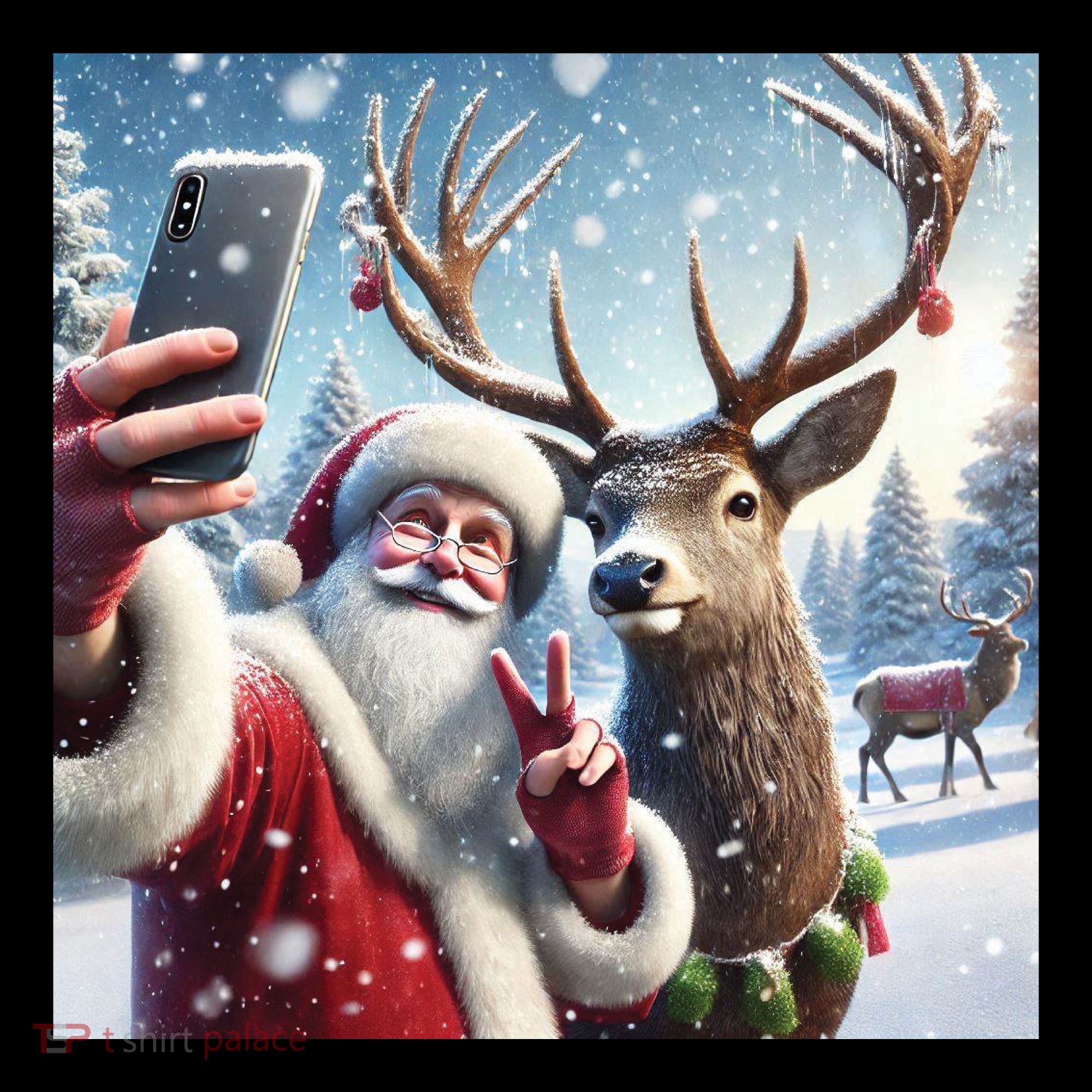 Surprise Rain Deer Selfie Santa Visor