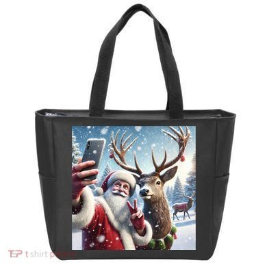 Surprise Rain Deer Selfie Santa Tote Bag