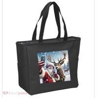 Surprise Rain Deer Selfie Santa Tote Bag thumb 2