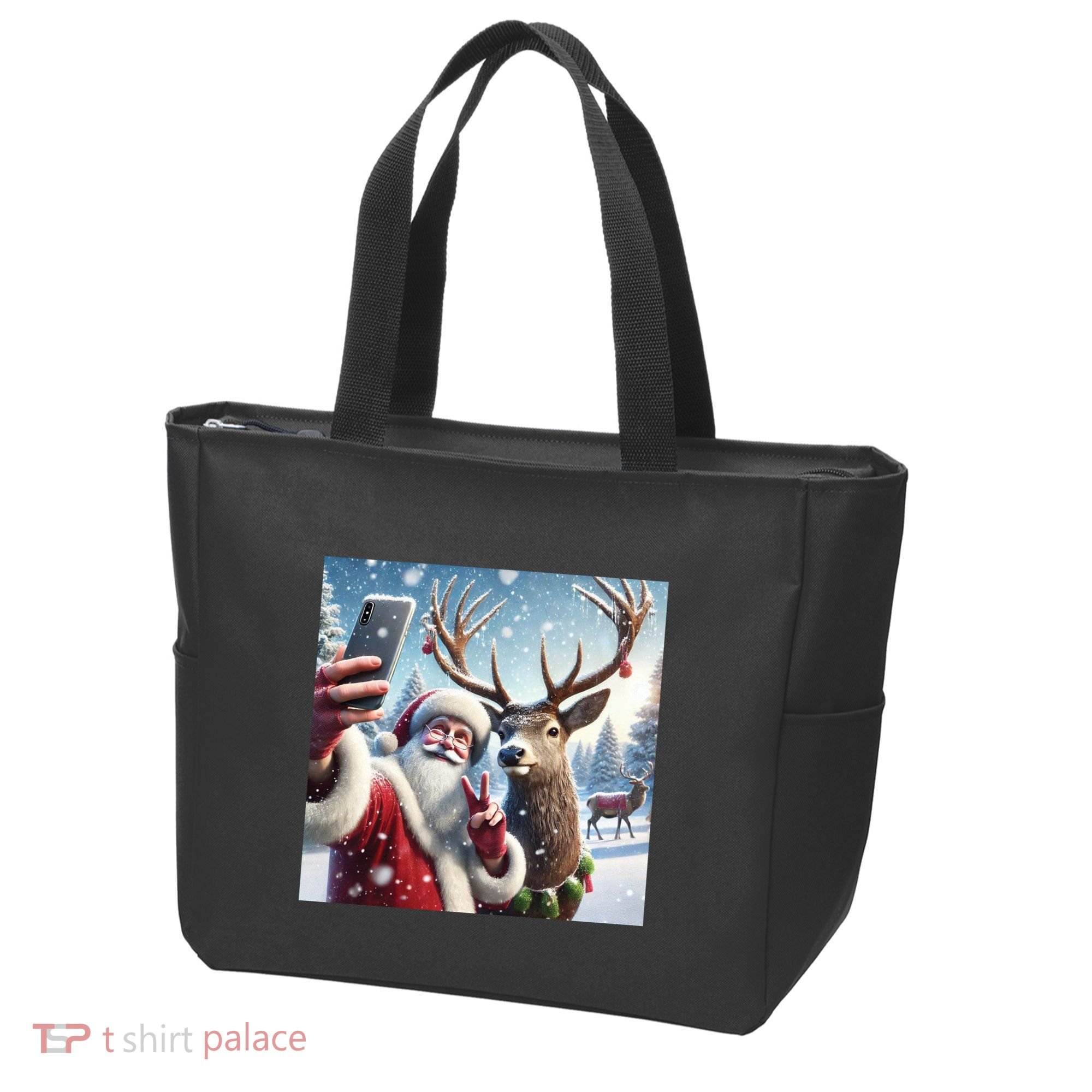 Surprise Rain Deer Selfie Santa Tote Bag