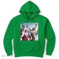 Surprise Rain Deer Selfie Santa Hoodie thumb 0