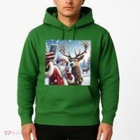 Surprise Rain Deer Selfie Santa Hoodie thumb 2