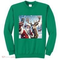 Surprise Rain Deer Selfie Santa Sweatshirt thumb 0