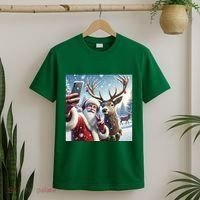 Surprise Rain Deer Selfie Santa T-Shirt thumb 2