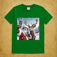 Surprise Rain Deer Selfie Santa T-Shirt thumb 5