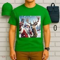 Surprise Rain Deer Selfie Santa T-Shirt thumb 6