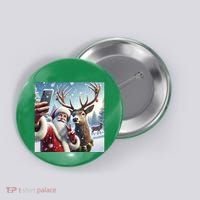 Surprise Rain Deer Selfie Santa Button thumb 0