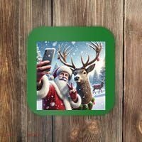 Surprise Rain Deer Selfie Santa Coaster thumb 0
