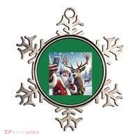 Surprise Rain Deer Selfie Santa Ornament thumb 0