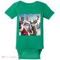 Surprise Rain Deer Selfie Santa Baby Bodysuit thumb 0