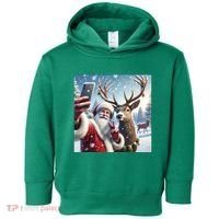 Surprise Rain Deer Selfie Santa Toddler Hoodie thumb 0