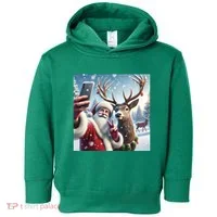 Surprise Rain Deer Selfie Santa Toddler Hoodie thumb 0