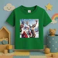 Surprise Rain Deer Selfie Santa Toddler T-Shirt thumb 3