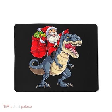 Santa Riding Dinosaur T Rex ChristmasBoys Men Xmas Mousepad