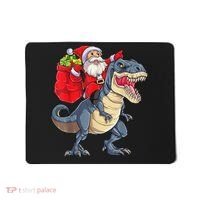 Santa Riding Dinosaur T Rex ChristmasBoys Men Xmas Mousepad thumb 0
