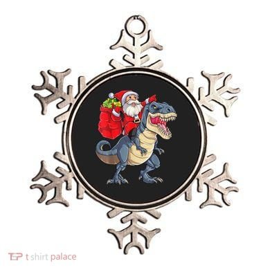 Santa Riding Dinosaur T Rex ChristmasBoys Men Xmas Ornament