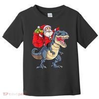Santa Riding Dinosaur T Rex ChristmasBoys Men Xmas Toddler T-Shirt thumb 0