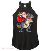 Santa Riding Dinosaur T Rex ChristmasBoys Men Xmas Women's Perfect Tri Rocker Tank thumb 0