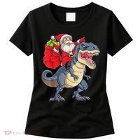 Santa Riding Dinosaur T Rex ChristmasBoys Men Xmas Women's T-Shirt thumb 0