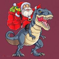 Santa Riding Dinosaur T Rex ChristmasBoys Men Xmas 16oz Travel Tumbler thumb 2