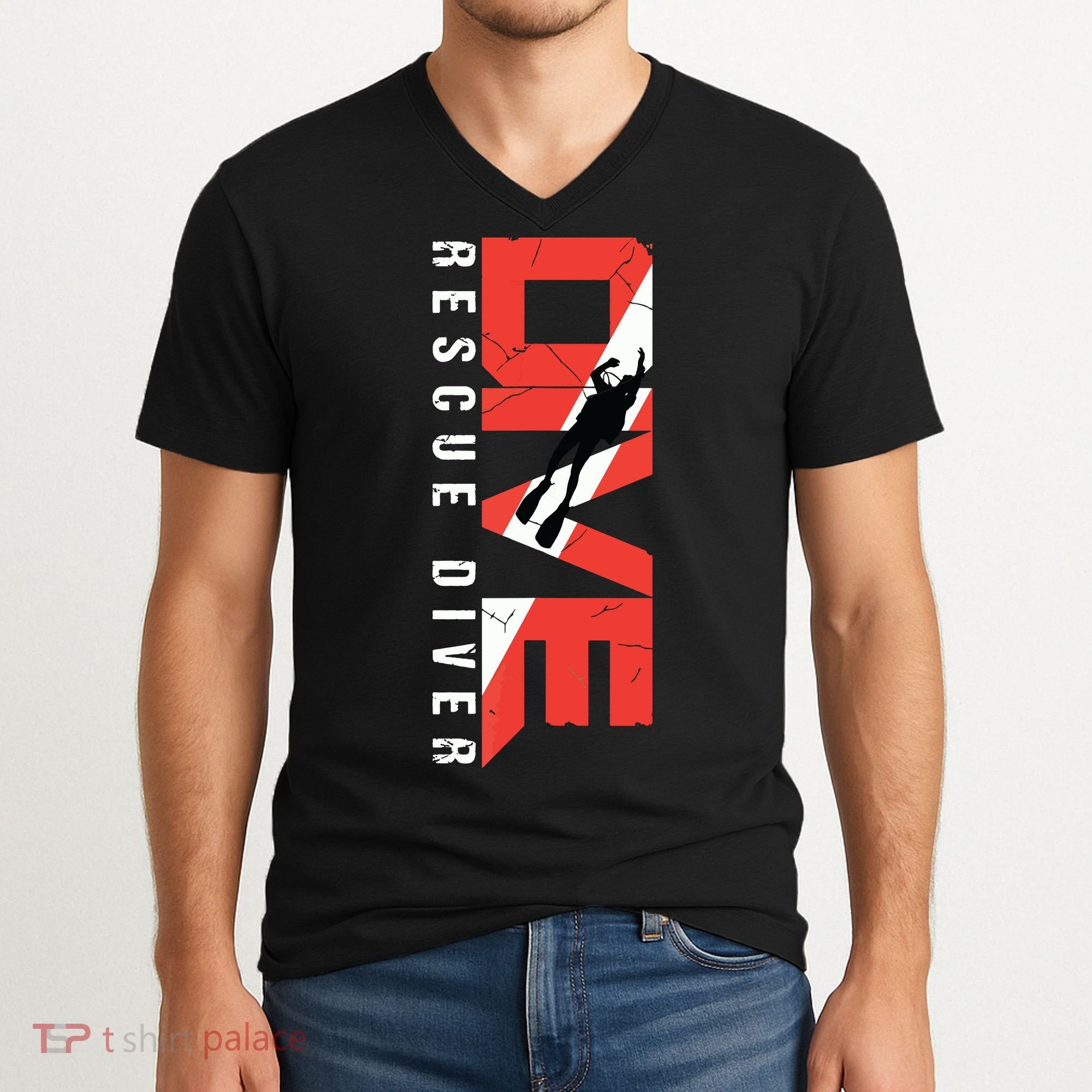 SCUBA Rescue Diver For Instructors Students Divers V-Neck T-Shirt