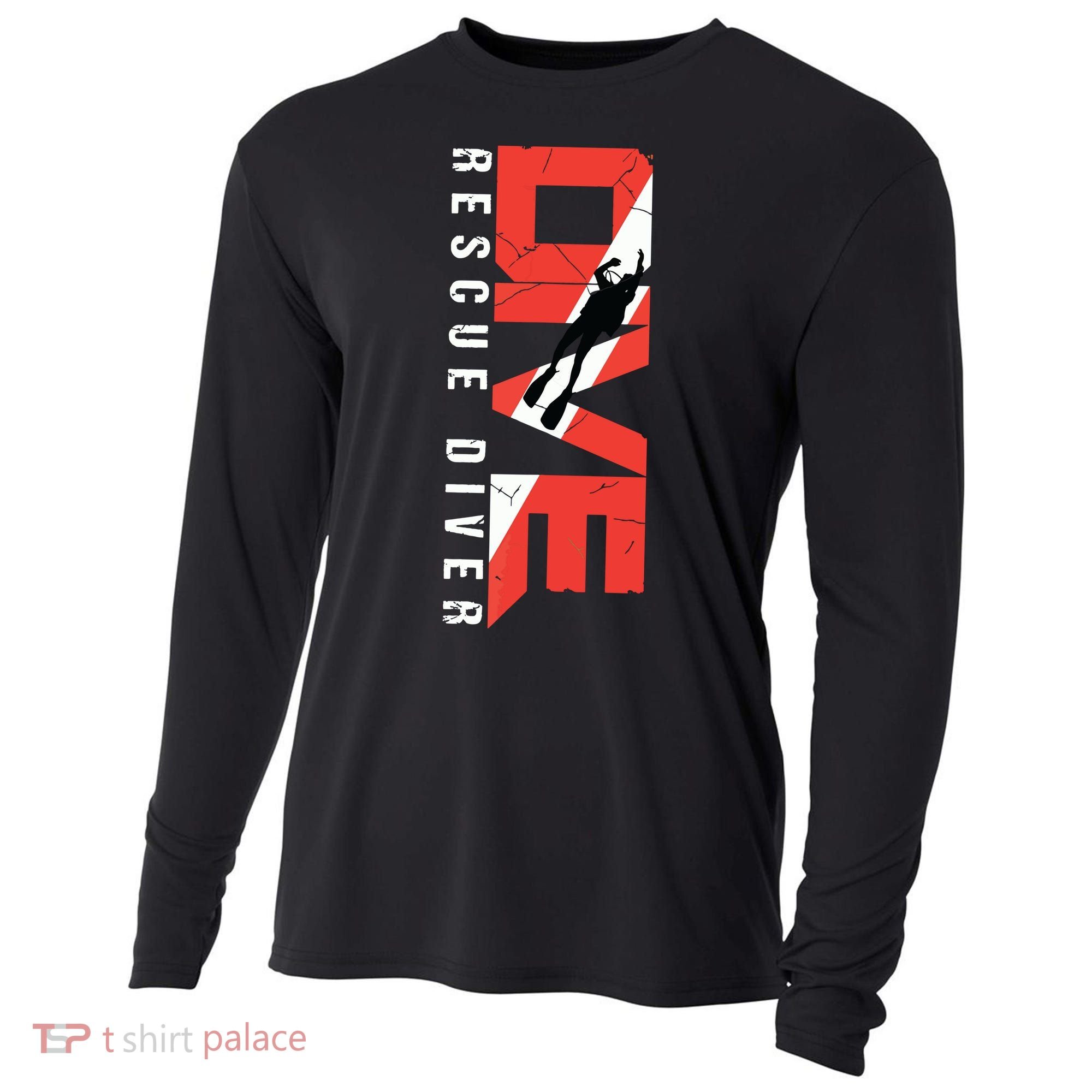 SCUBA Rescue Diver For Instructors Students Divers Cooling Performance Long Sleeve Crew