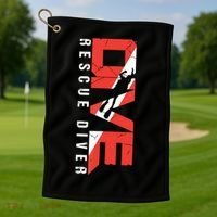SCUBA Rescue Diver For Instructors Students Divers Golf Towel thumb 1