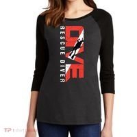 SCUBA Rescue Diver For Instructors Students Divers Women's Tri-Blend 3/4-Sleeve Raglan Shirt thumb 2