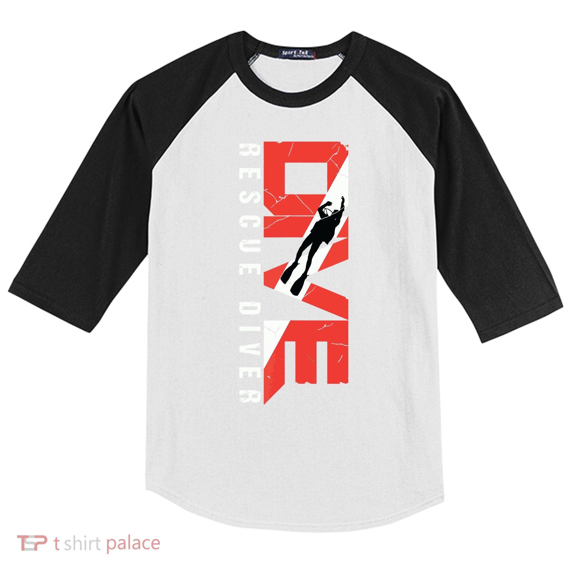 SCUBA Rescue Diver For Instructors Students Divers Kids Colorblock Raglan Jersey