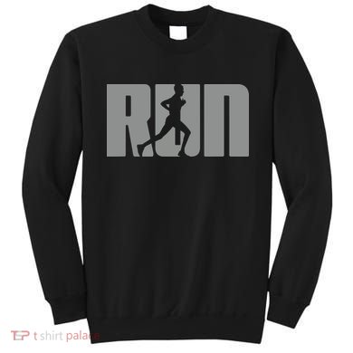 Silhouette Run Design For Runner Marathon Graphic Running Sweatshirt
