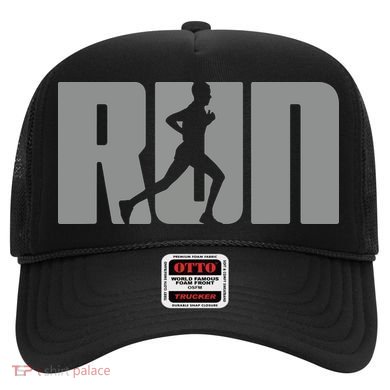 Silhouette Run Design For Runner Marathon Graphic Running Hat