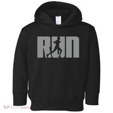 Silhouette Run Design For Runner Marathon Graphic Running Toddler Hoodie